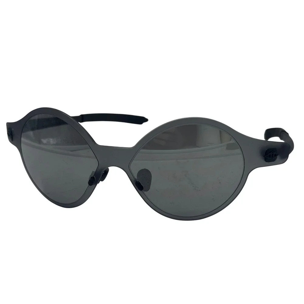 Killer Loop Vintage Sunglasses Made in Italy Matte Black Wrap Round Grey Lens